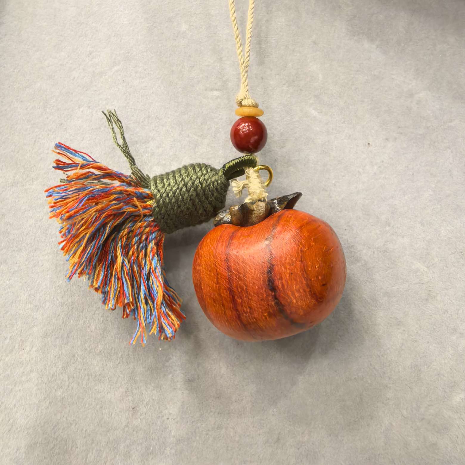 紫檀木事事（柿柿）如意手机挂件实木手机挂件檀木手机挂件