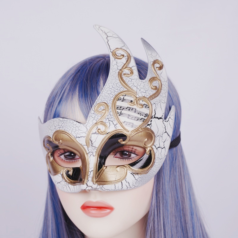 塑料面具公主高档半脸面具蓝色面罩万圣节面具详情6