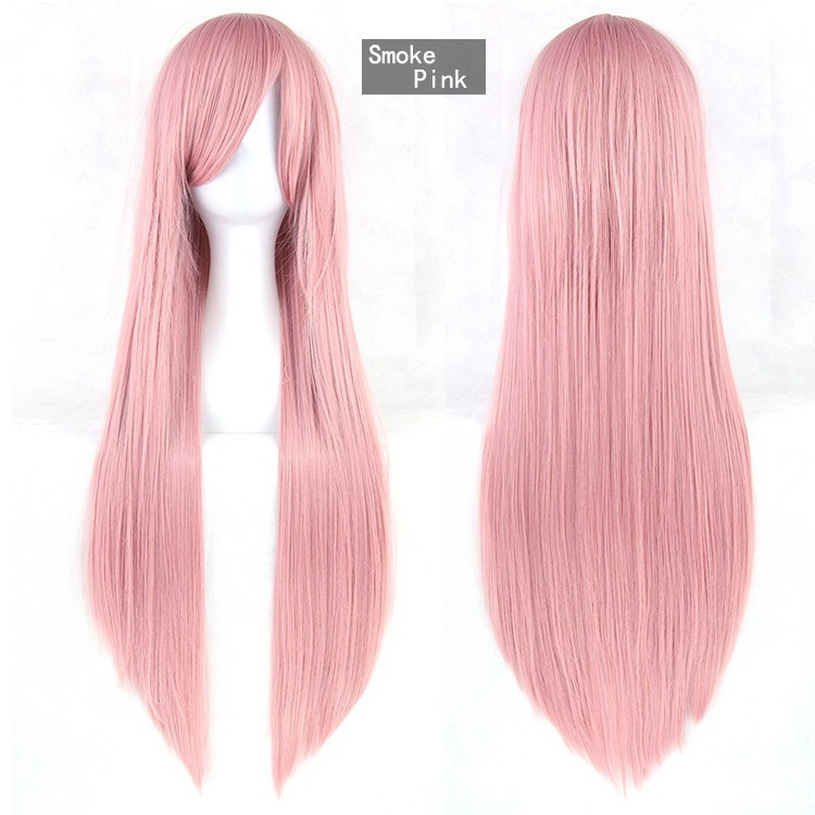 Aliexpress cos wig, versatile 80c color long straight hair, a popular high-temperature silk anime wig for foreign trade Application Scenario
