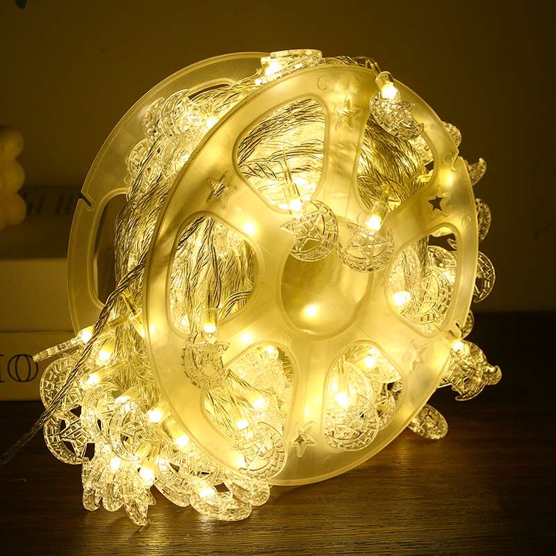 Christmas string lights, round balls, outdoor LED string lights, festival decoration, outdoor lighting, Christmas string lights, string lights, Ramadan style, Eid al-fitr in Arab countries, stars ⭐ moon 🌙🌙🌙🌙🌙 Application Scenario