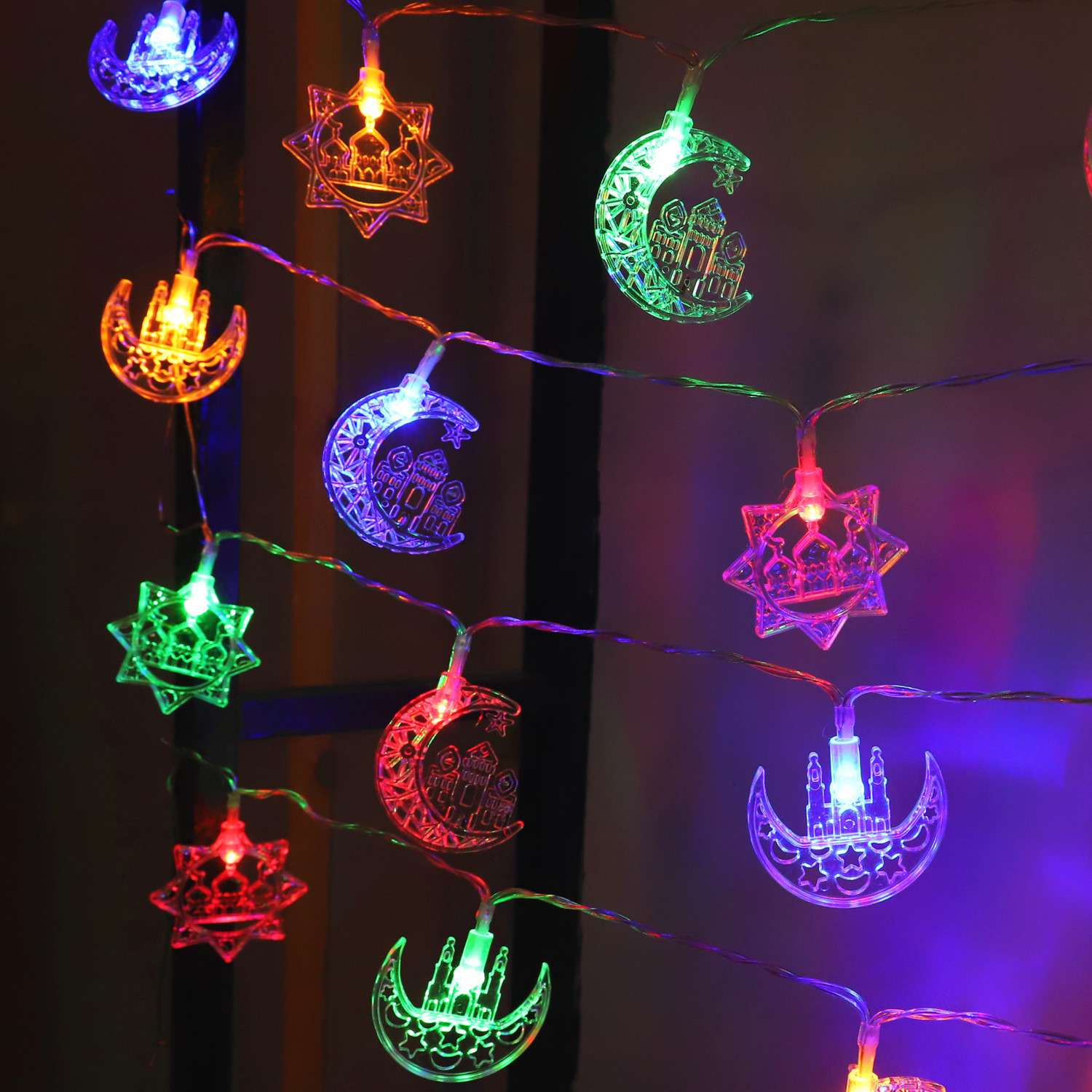 Christmas string lights, round balls, outdoor LED string lights, lighting decoration, festival color lights, Christmas special, Ramadan style, Eid al-Fitr, Ramadan string lights in Arab countries, moon holding star moon 🌙🌙🌙🌙🌙 detail image 15