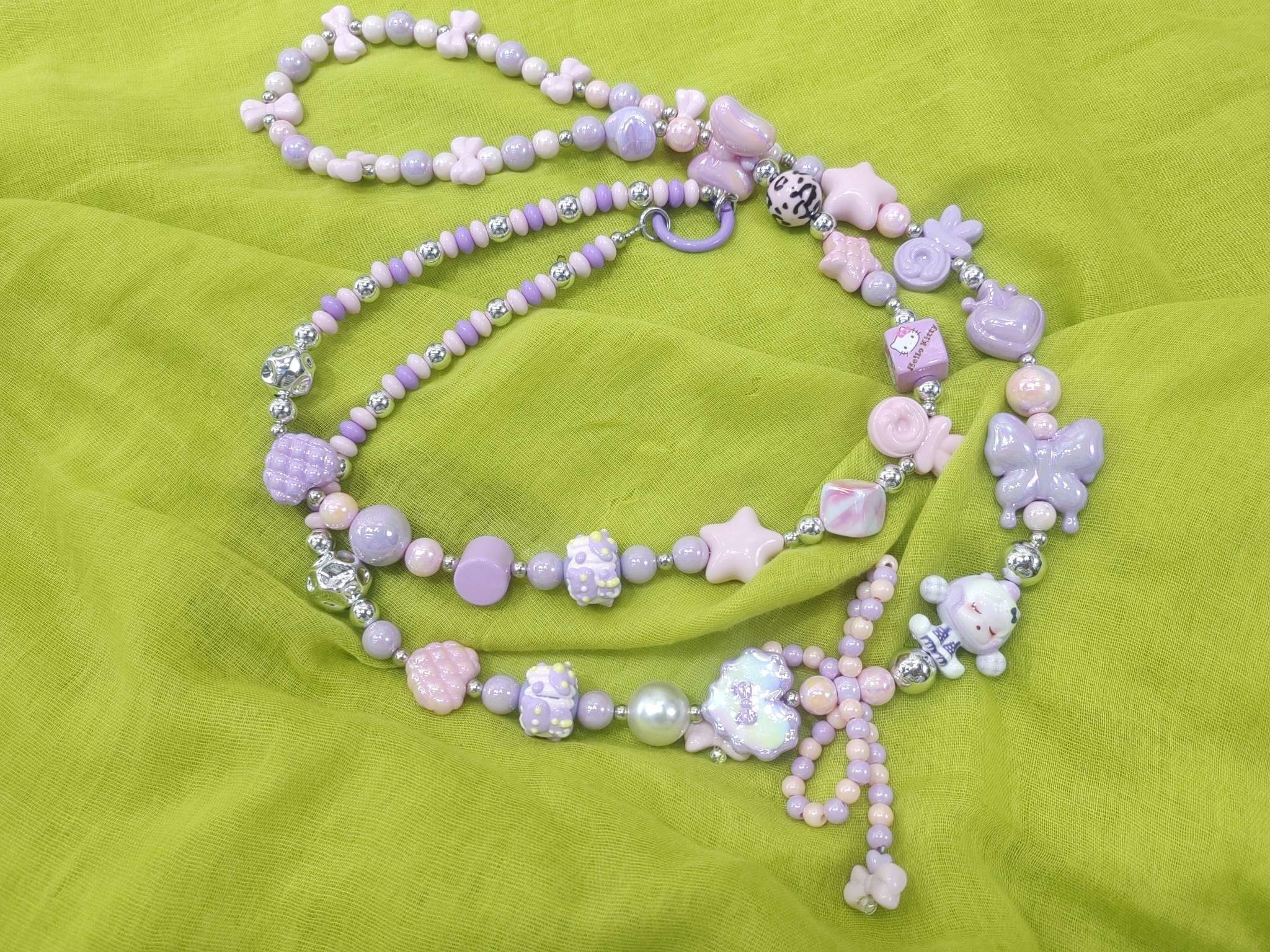 萌粒水晶手机链短款时尚挂饰包挂女款饰品手机链子潮流百搭多巴胺系列手机链子