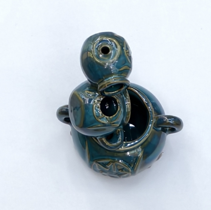 一件蓝绿色圆形10公分三层酒壶陶瓷工艺品礼品家居用品倒流香香炉，工艺品香炉树脂插电回流熏香香薰炉礼品家居装饰详情图8