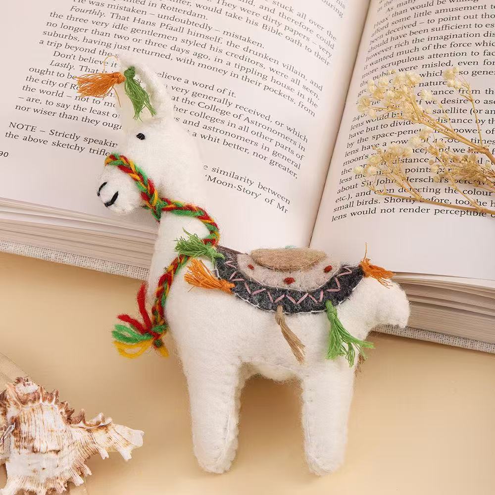 尼泊尔手工羊毛毡小动物 卡通背包挂件