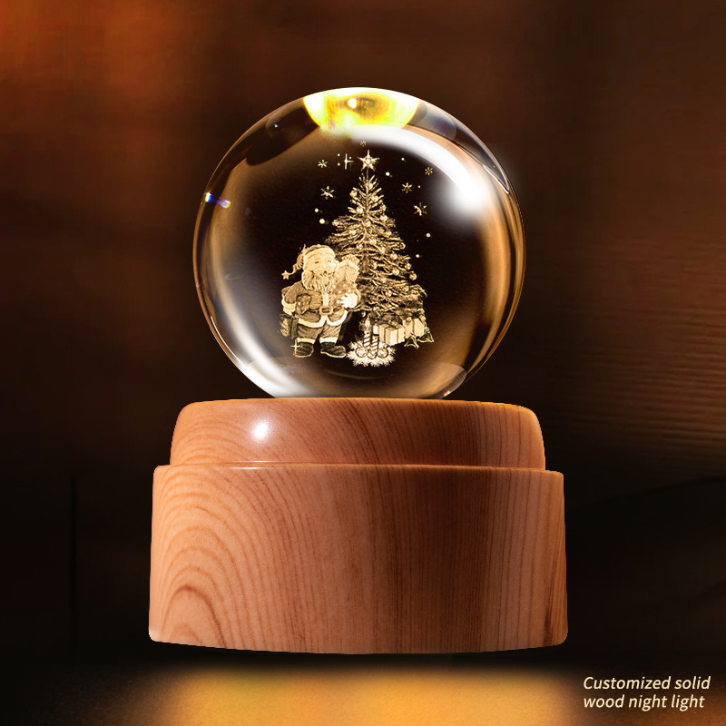 旋转水晶球小夜灯灯具装饰灯具装饰台灯亚克力摆件饰详情图6