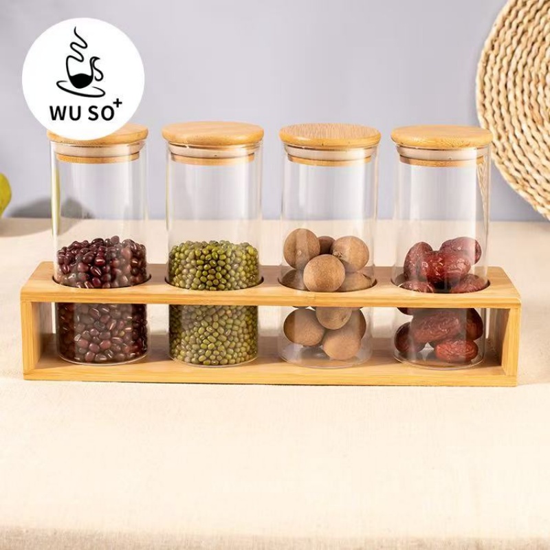 TZ083-4pcs-65*180竹盖密封罐