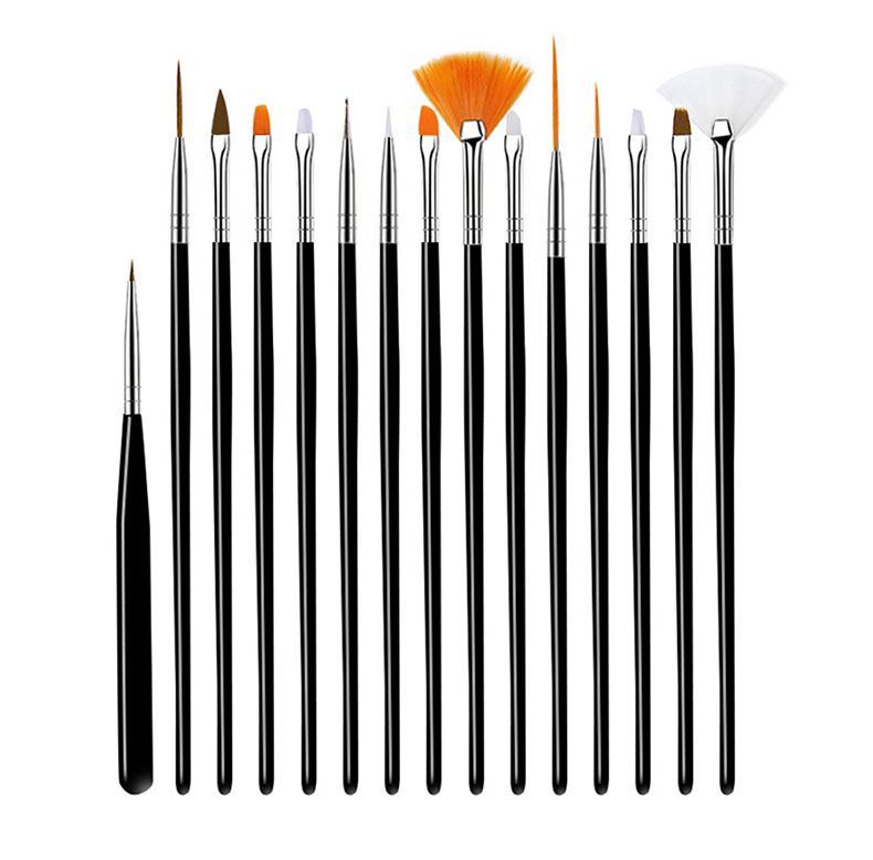 新款美甲拉线笔彩绘笔画花笔15支专业套装批发外贸定做代销加工厂详情2