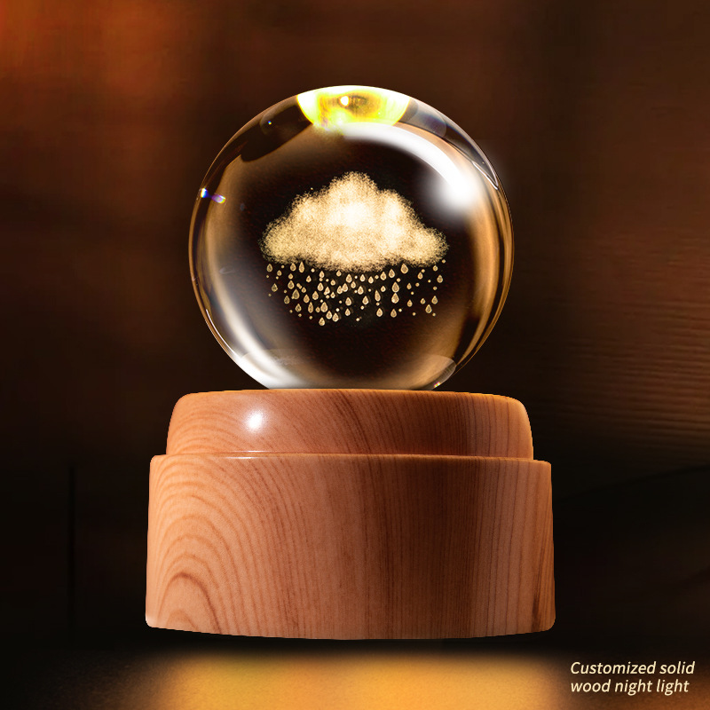 旋转水晶球小夜灯灯具装饰灯具装饰台灯亚克力摆件饰详情图15