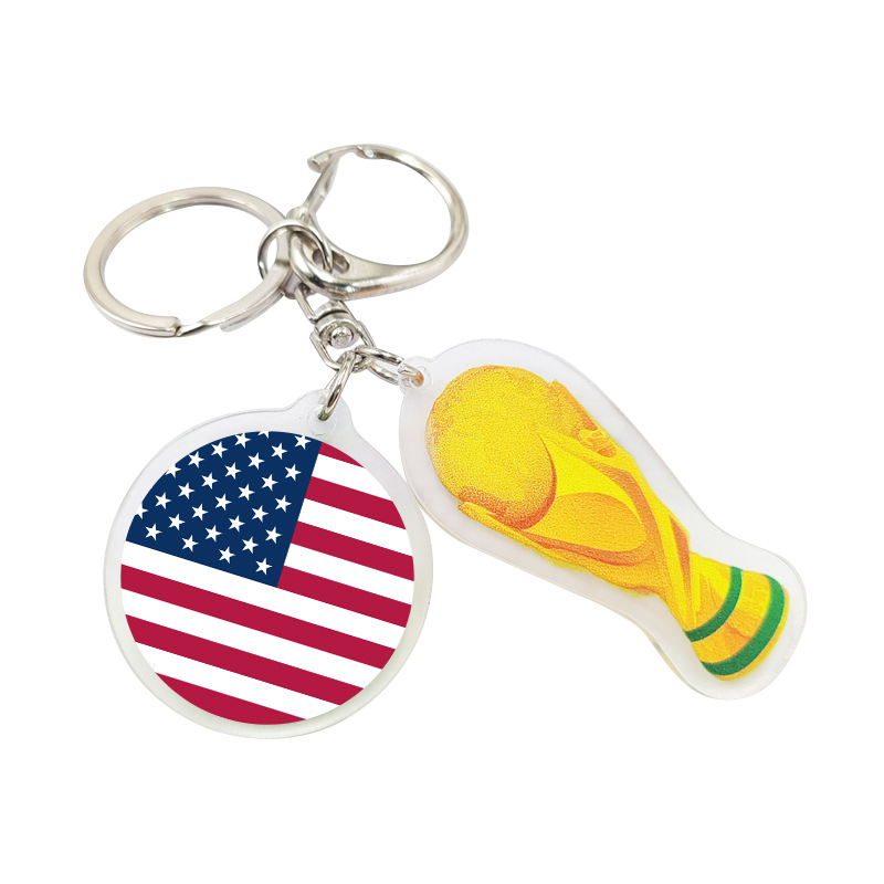 Chuangdong Flag 2026 World Cup Commemorative acrylic round keychain Mexican Flag World Cup Trophy Pendant pic 8