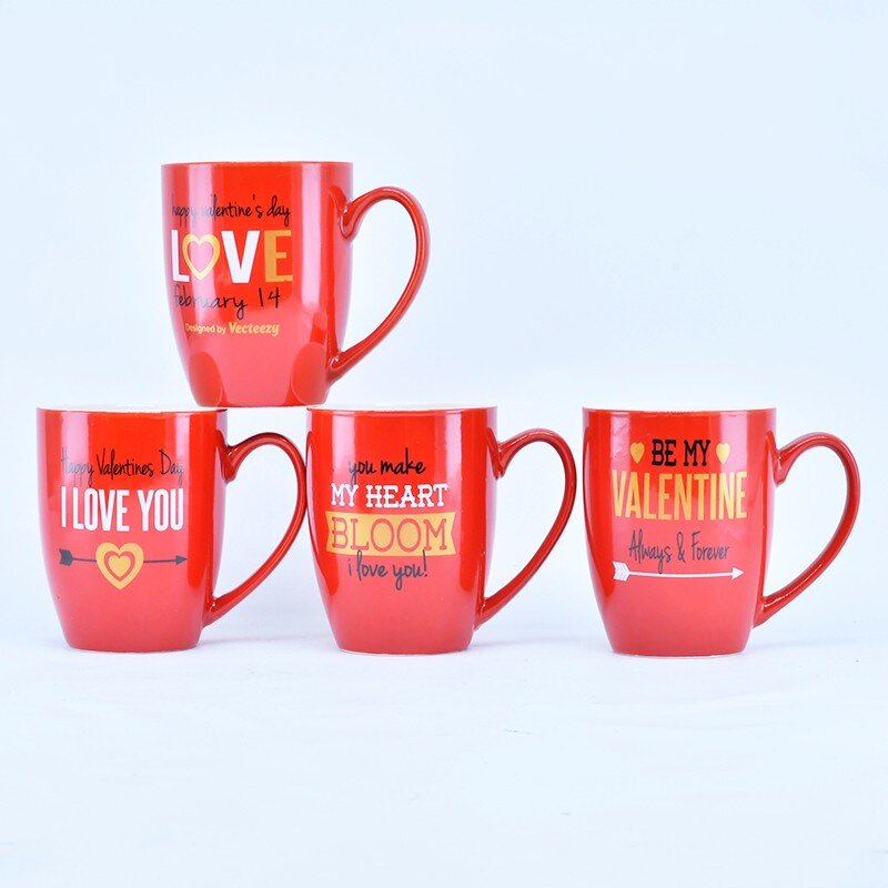 Valentine's Day ceramic cups, water cups, large-capacity Valentine's Day cups, ceramic cups