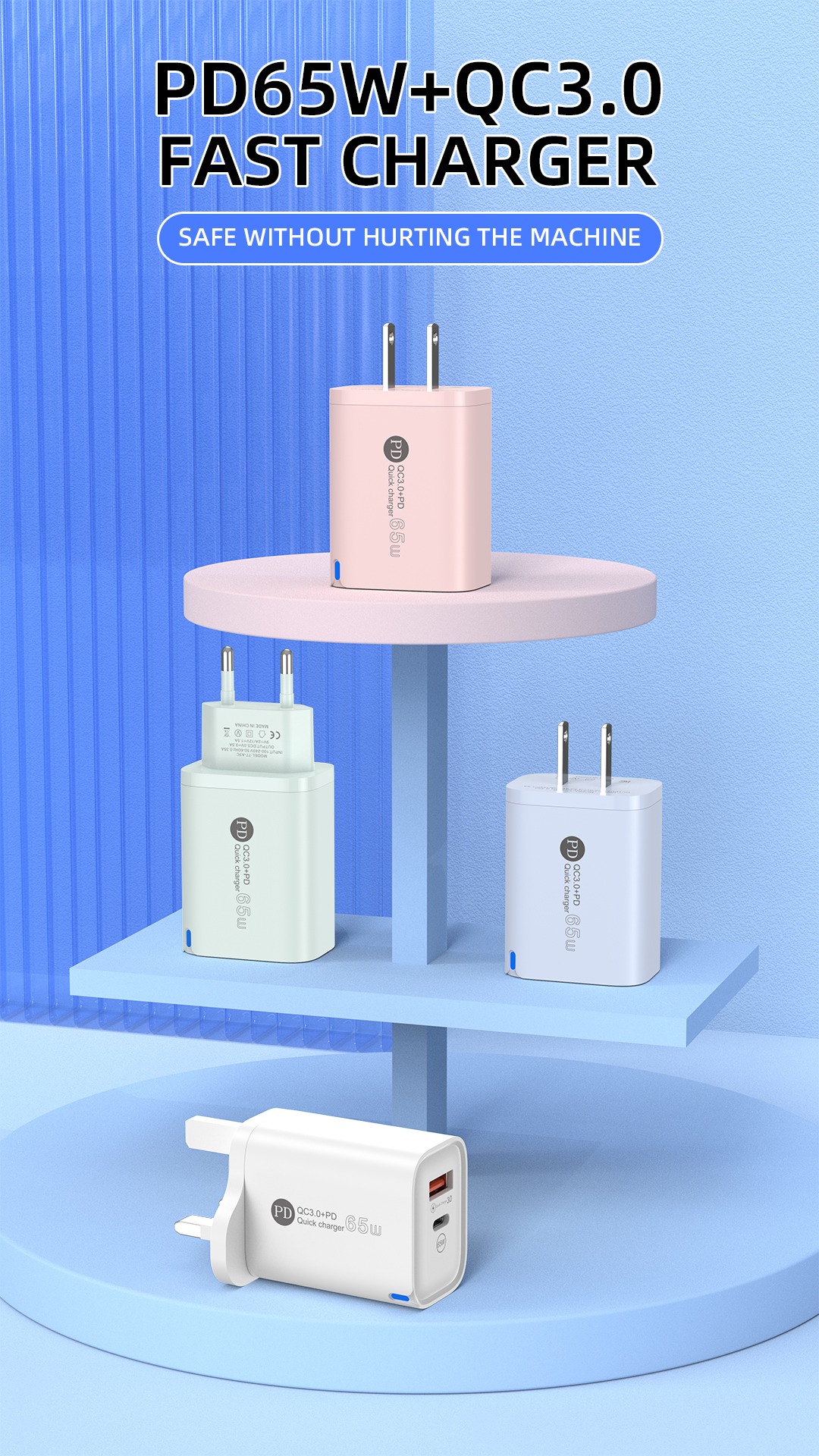 77-A3C SUOGE Sogo charging head charger, digital charger, fast charging, multi-functional portable charger, compatible with Apple and Android mobile phones and tablet charger accessories pic 1