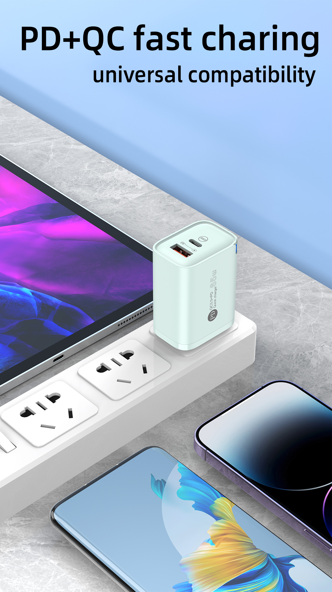 77-A3C SUOGE Sogo charging head charger, digital charger, fast charging, multi-functional portable charger, compatible with Apple and Android mobile phones and tablet charger accessories pic 8