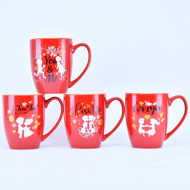 Valentine's Day ceramic cups, water cups, large-capacity Valentine's Day cups, ceramic cups detail image 2