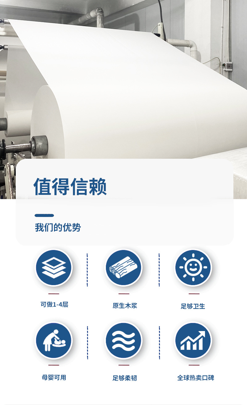 Factory wholesale export tissues, household packaging facial tissues, wettable toilet paper, napkins, household sets, bedroom and dining room paper, facial tissues pic 13