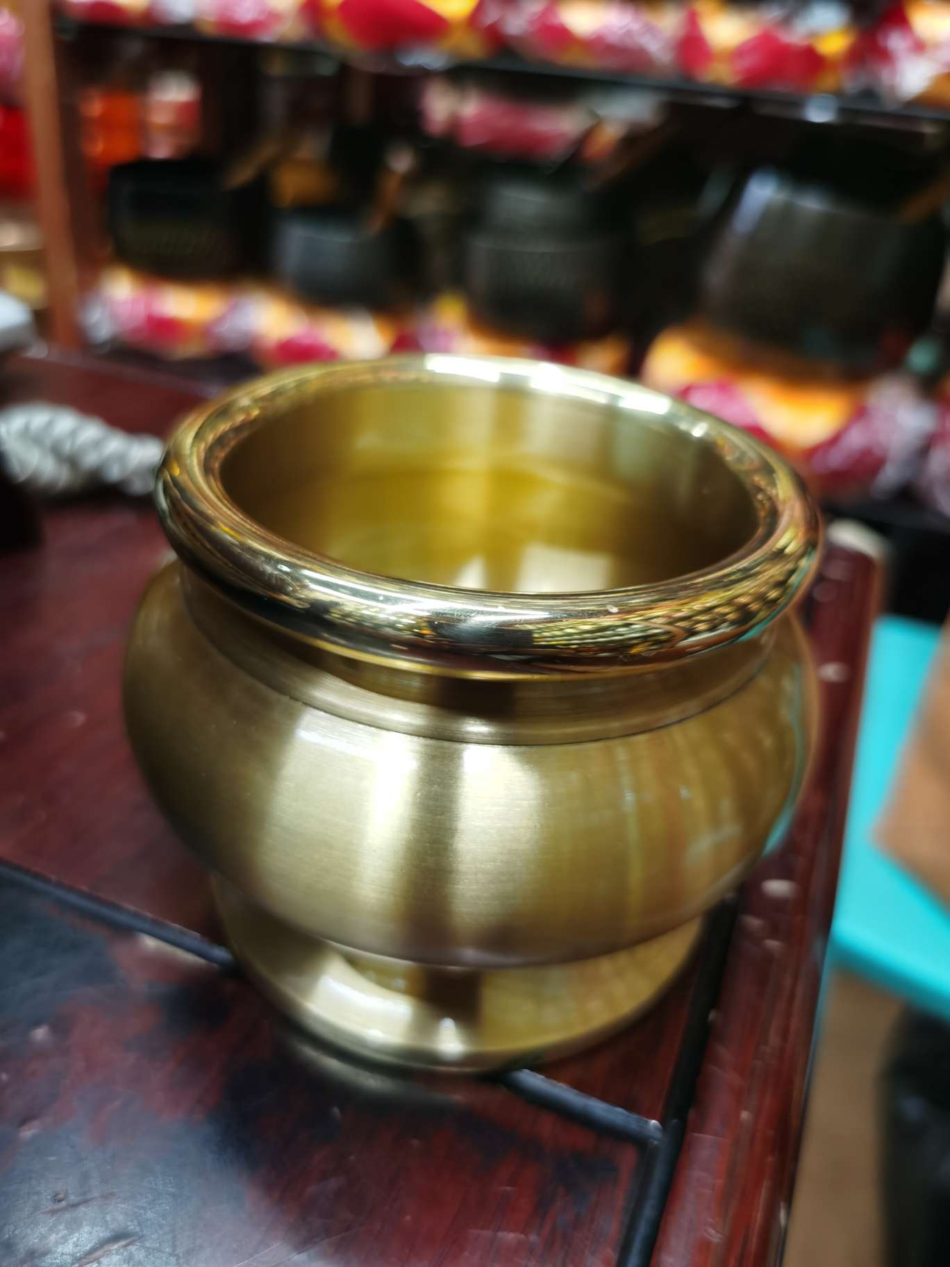 山鬼钱纯铜聚宝盆金属工艺品礼品黄金手机贴收藏摆件