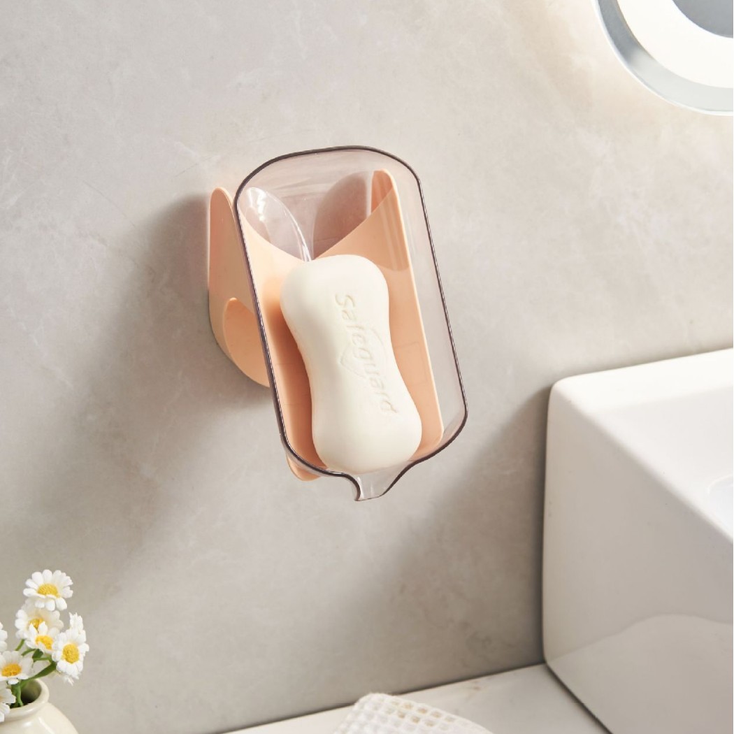 C64-546 tilted multi-purpose soap box, no need for drilling, no water accumulation, soap tray, suction cup, creative laundry water draining Application Scenario