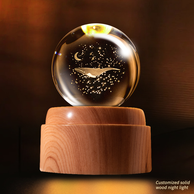 旋转水晶球小夜灯灯具装饰灯具装饰台灯亚克力摆件饰详情图7