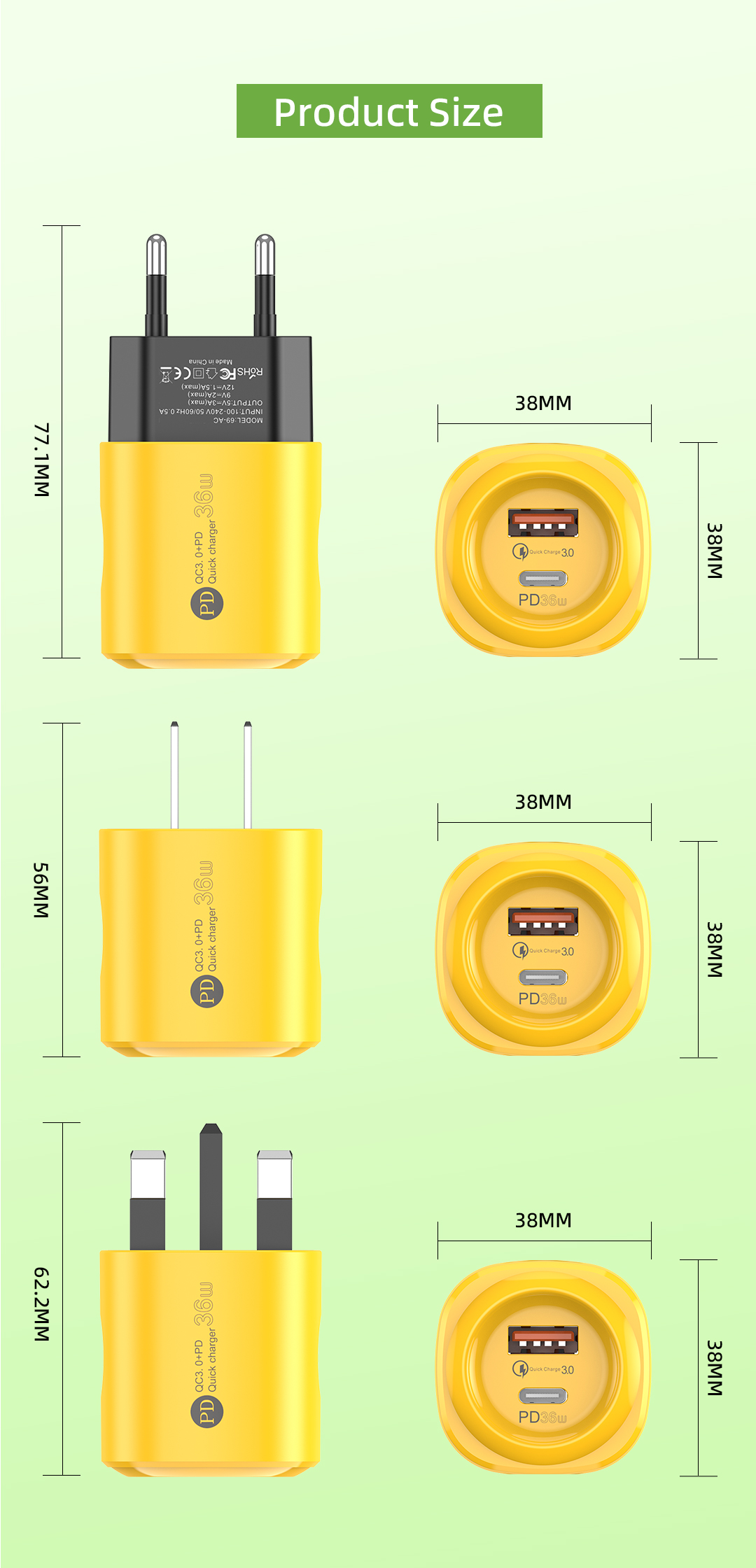69-AC SUOGE mobile phone and Tablet fast charging Charger Set, multi-functional charging head, charging cable combination, fast charging equipment pic 1