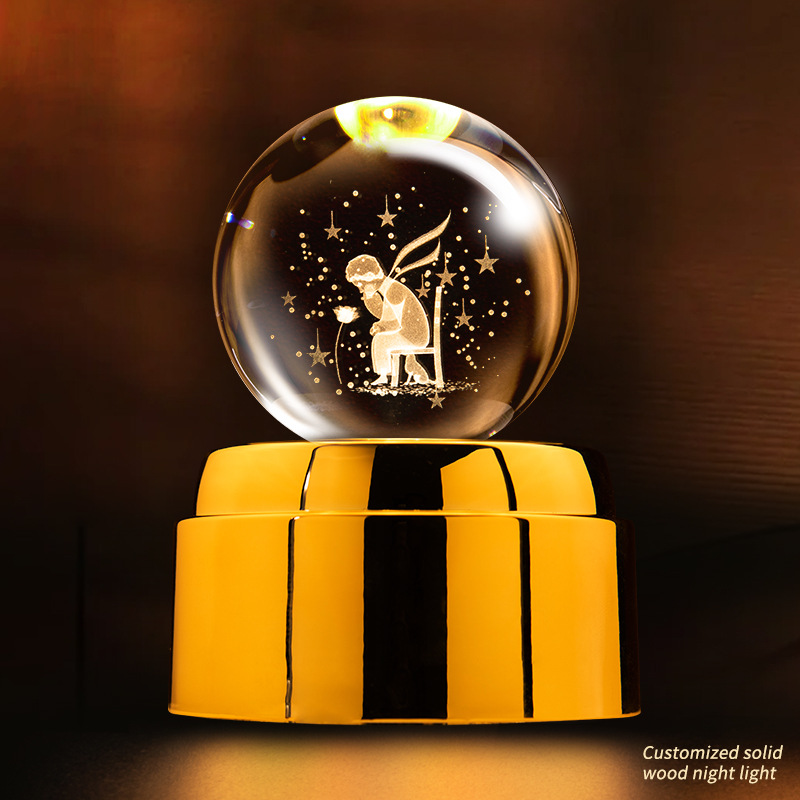 旋转水晶球小夜灯灯具装饰灯具装饰台灯亚克力摆件饰详情图18