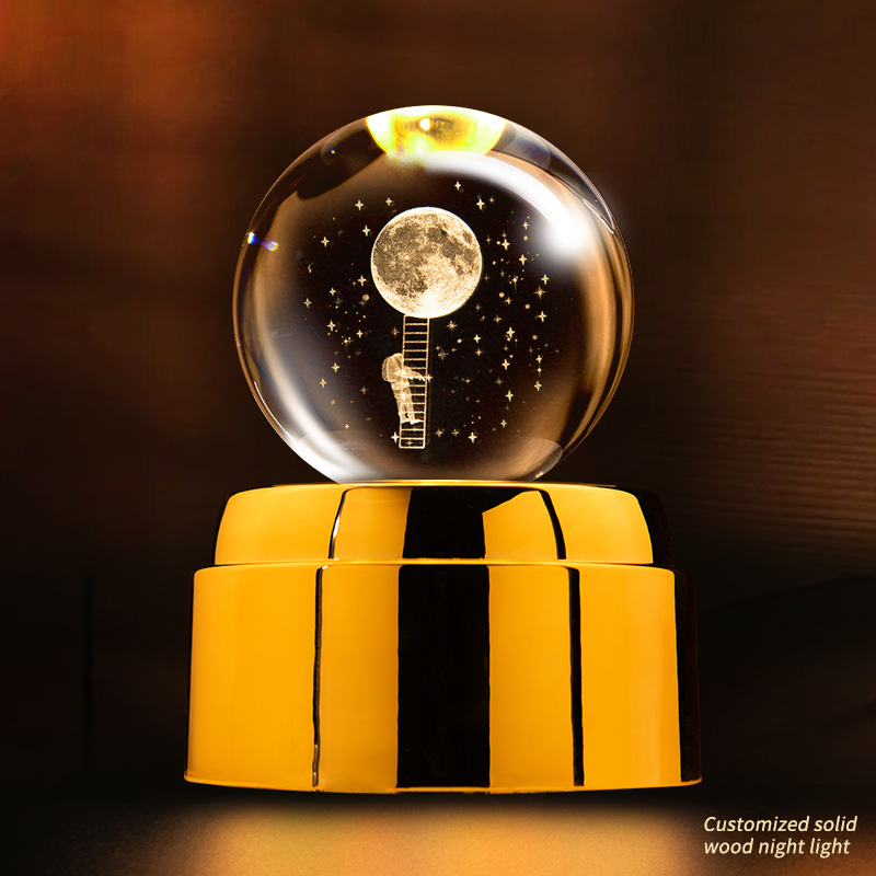 旋转水晶球小夜灯灯具装饰灯具装饰台灯亚克力摆件饰详情图9