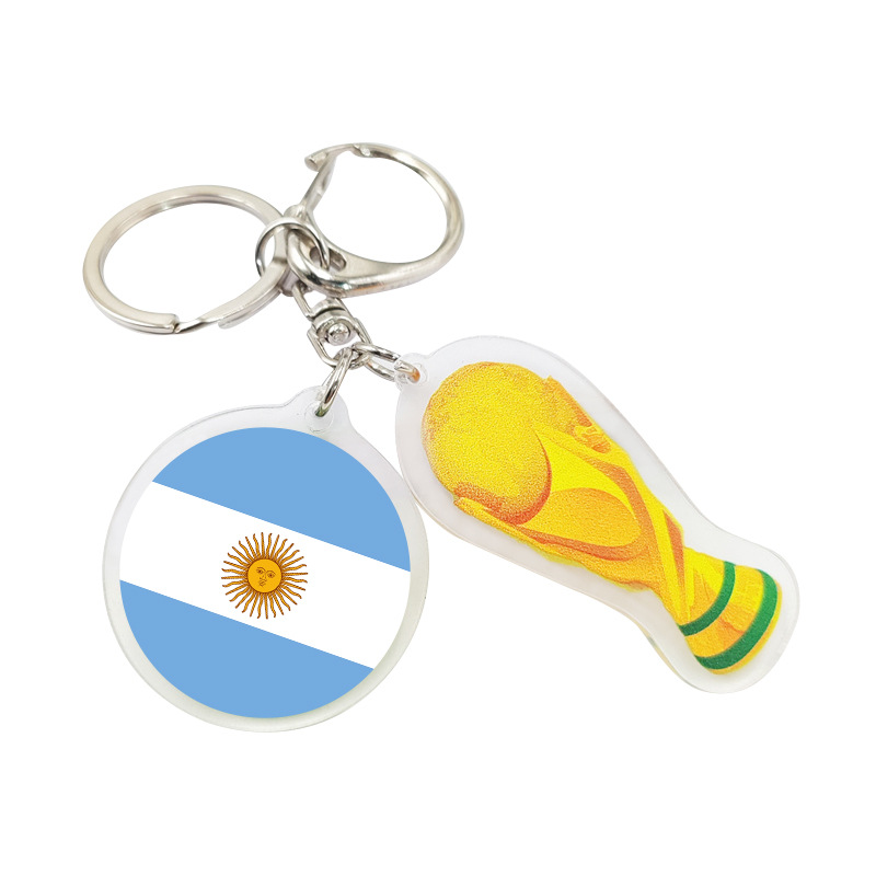 Chuangdong Flag 2026 World Cup Commemorative acrylic round keychain Mexican Flag World Cup Trophy Pendant pic 9