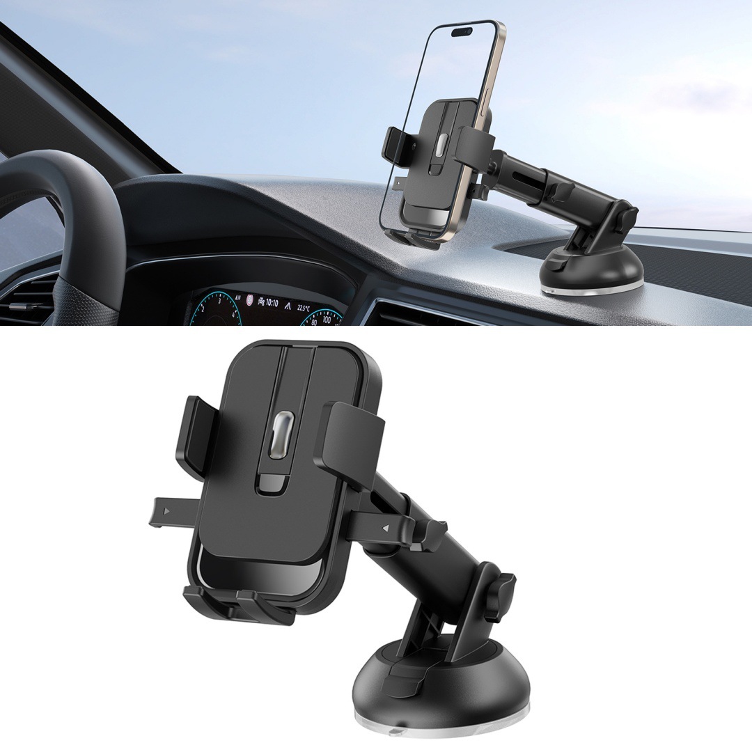 车载手机支架新款汽车手机导航支架吸盘仪表盘手机真空伸缩支架产品图