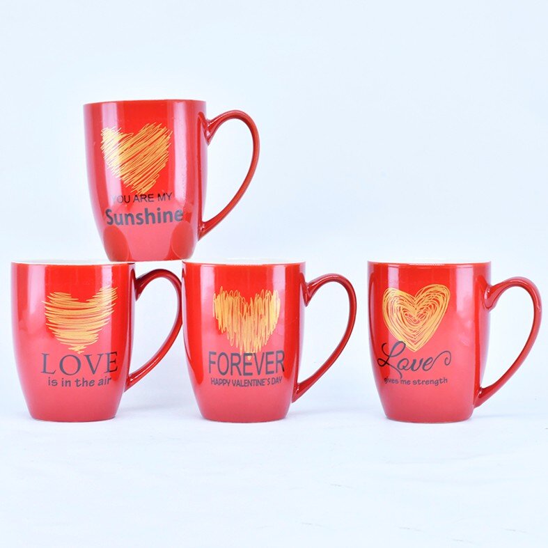 Valentine's Day ceramic cups, water cups, large-capacity Valentine's Day cups, ceramic cups Application Scenario