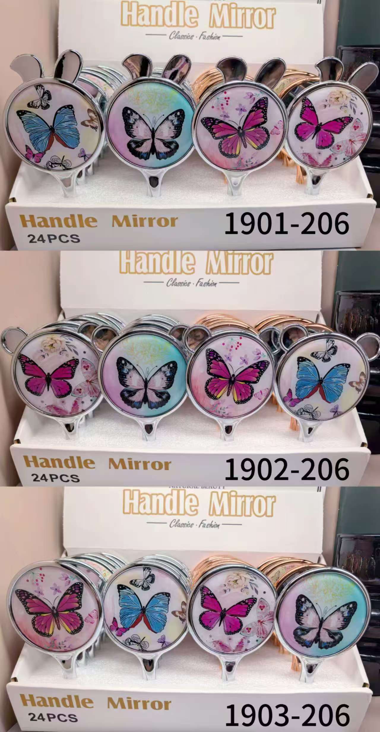 时尚元素化妆镜面包随身镜镜子爱心情人节 方便小巧镜子手柄镜