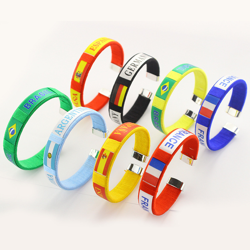 Chuangdong Flag 2026 World Cup fan Supplies Woven Band Wristbands with Mexican flag prints, customized cheering props Specification image