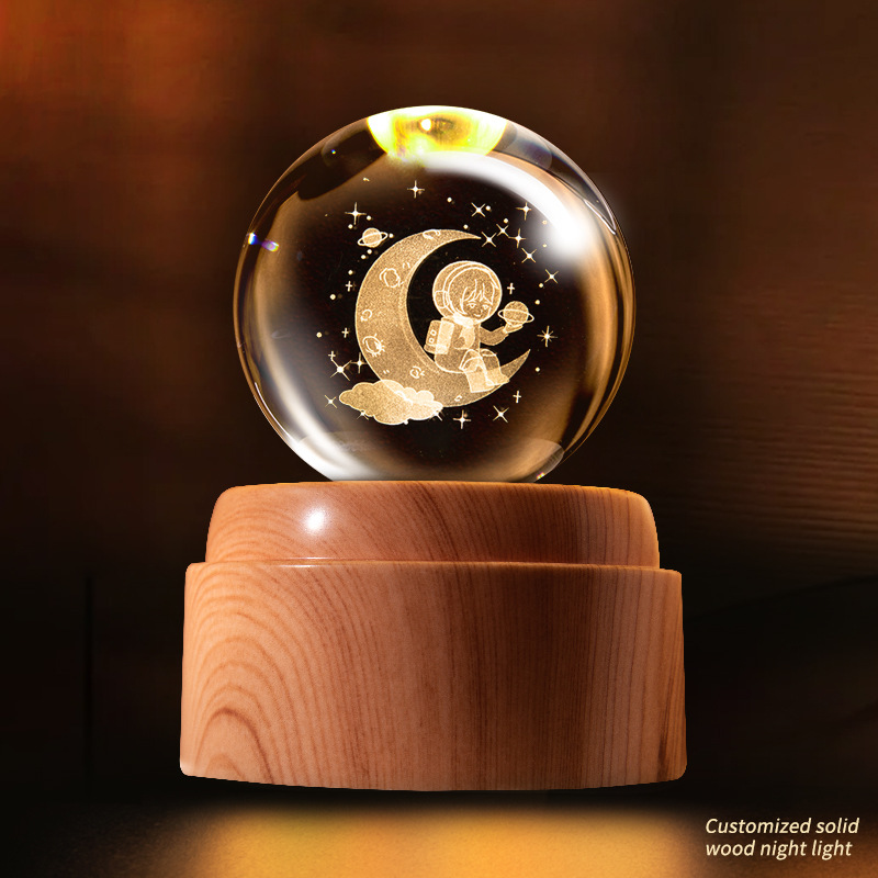 旋转水晶球小夜灯灯具装饰灯具装饰台灯亚克力摆件饰详情图20