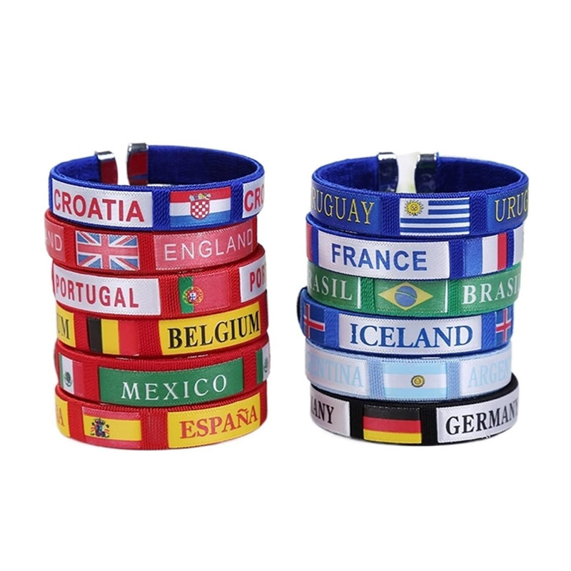 Chuangdong Flag 2026 World Cup fan Supplies Woven Band Wristbands with Mexican flag prints, customized cheering props Item Picture