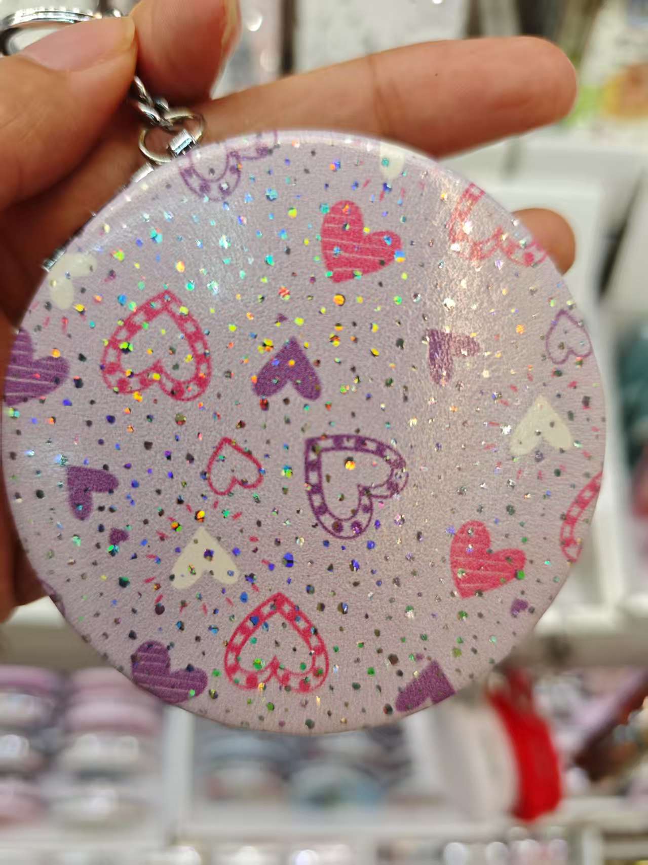 时尚元素化妆镜面包随身镜镜子爱心情人节 方便小巧镜子