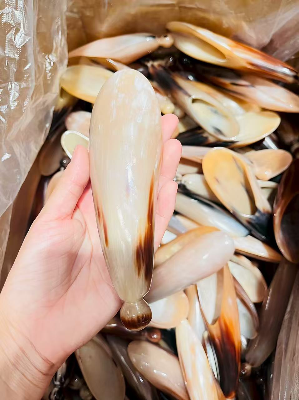 天然牛角刮痧桶角尖厚款刮痧点穴两用居家好物推拿按摩经络刷刮痧板细节图