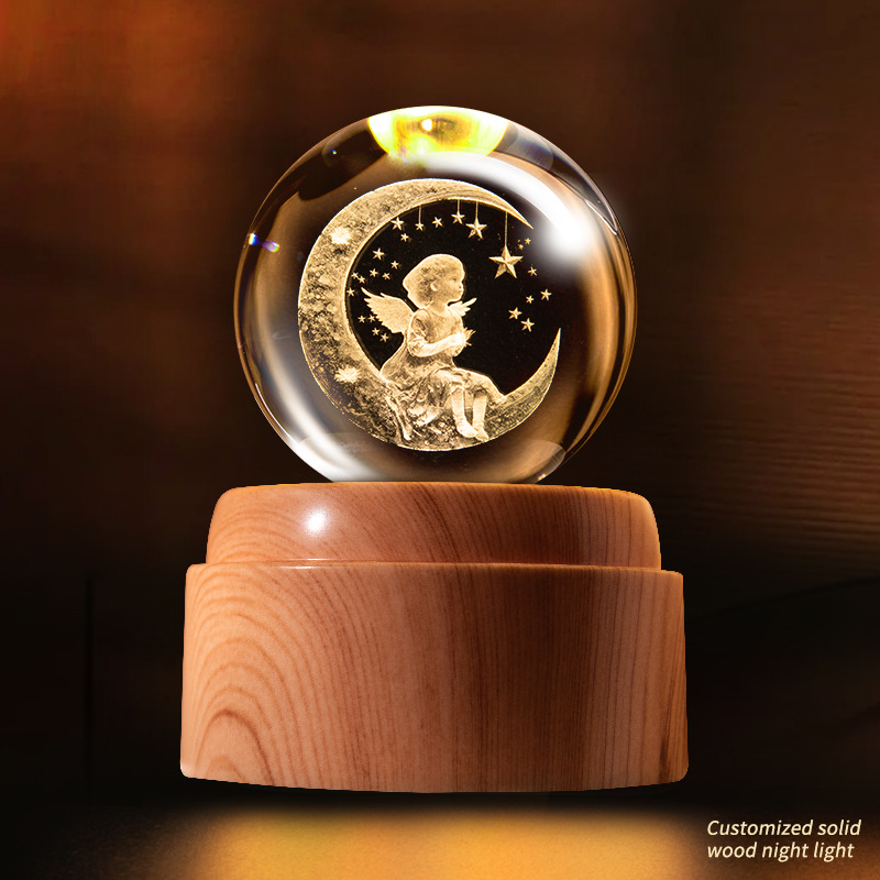 旋转水晶球小夜灯灯具装饰灯具装饰台灯亚克力摆件饰详情图17