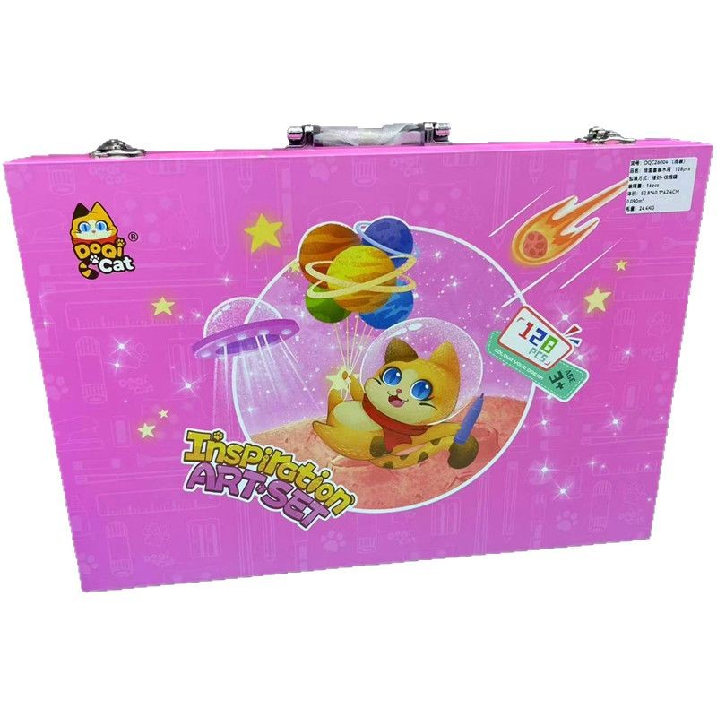 128 pieces of aluminum box brush painting set, student watercolor pen, children's doodle gift box, factory wholesale Item Picture
