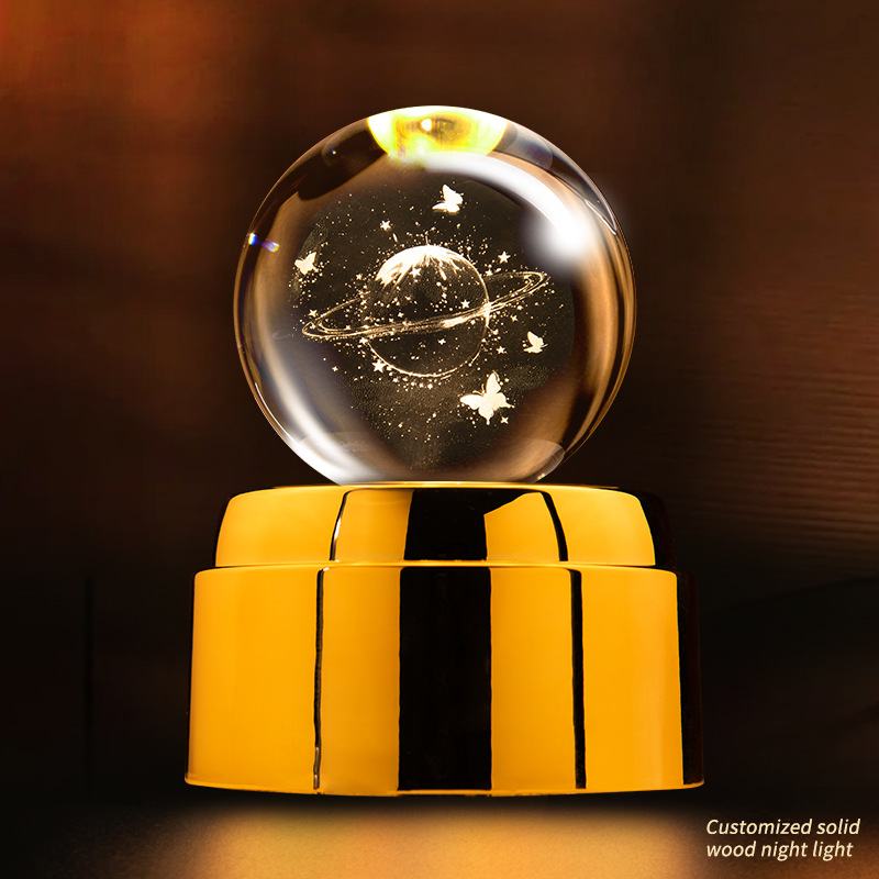 旋转水晶球小夜灯灯具装饰灯具装饰台灯亚克力摆件饰详情图11