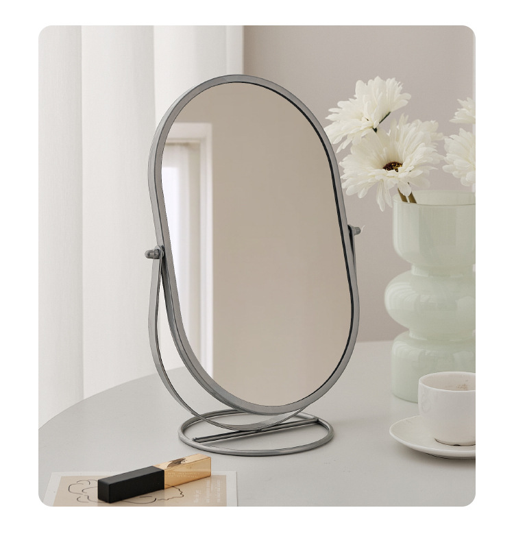 家用化妆镜台式桌面梳妆镜宿舍网红美妆镜360度可旋转镜子详情图11