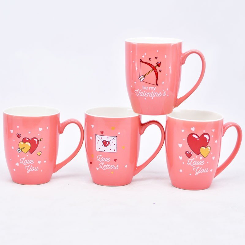 Valentine's Day cups, ceramic cups, water cups, red Valentine's Day mugs, heart-shaped Valentine's Day cups detail image 5