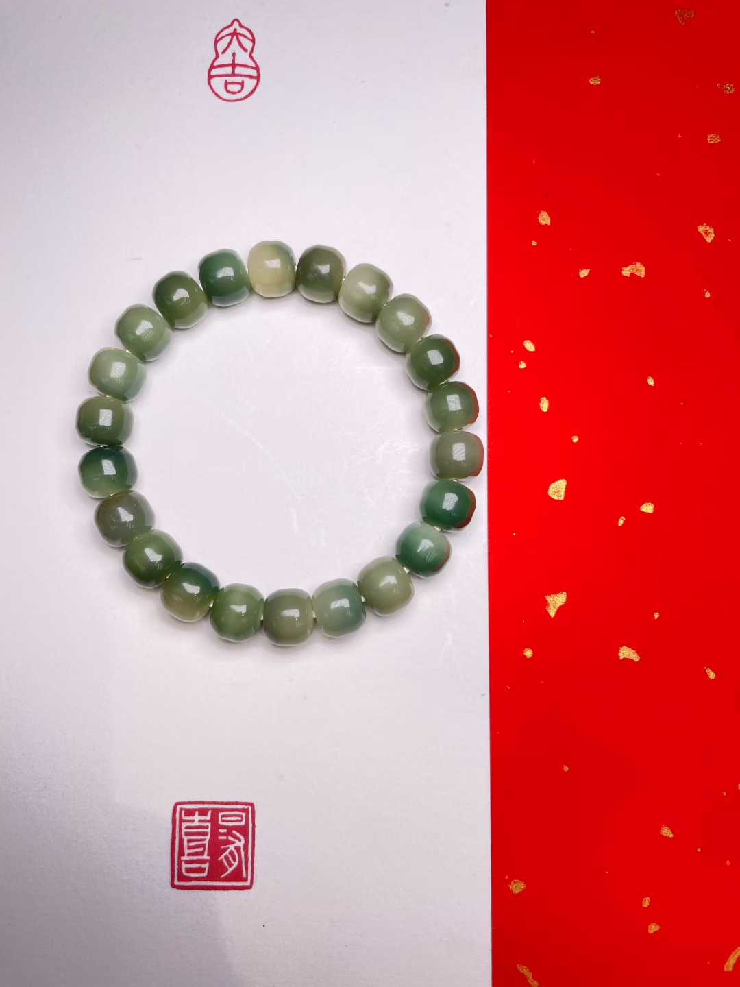 Exquisitely crafted natural Bodhi root bracelet, beaded bracelet, barrel-shaped round beads, ingot type Bodhi root bracelet, Bodhi lotus multi-treasure Bodhi green jade Application Scenario