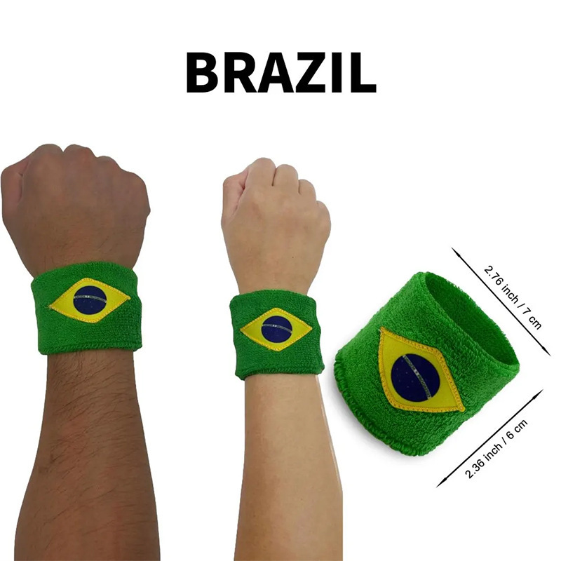 Chuangdong Flag World Cup sports Wrist Guard for the US, Canada and Mexico, sweat-absorbing, summer running, fitness, basketball and football sports events Specification image