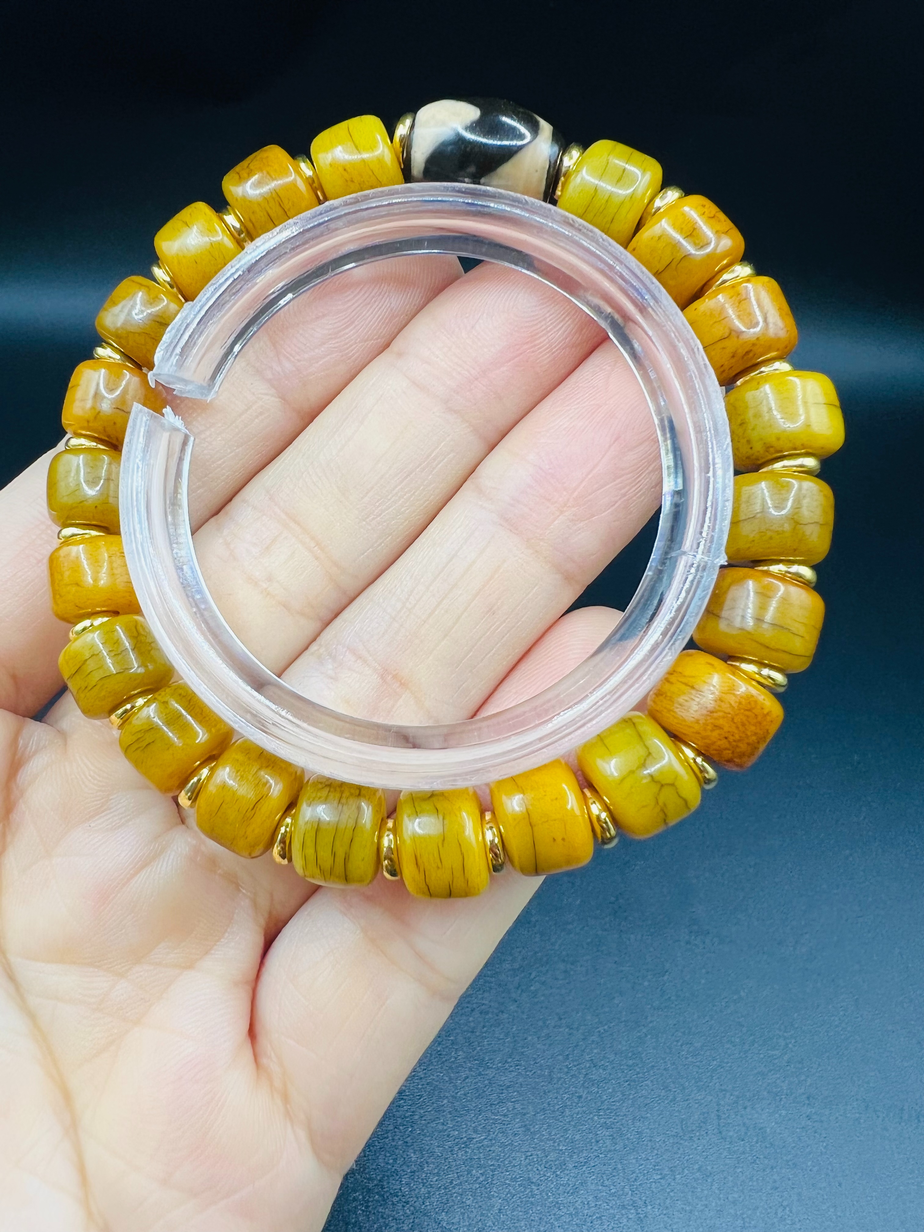 牦牛骨玛瑙天珠盘玩手串厂家批发