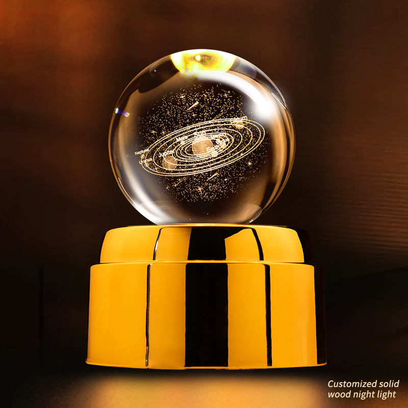 旋转水晶球小夜灯灯具装饰灯具装饰台灯亚克力摆件饰