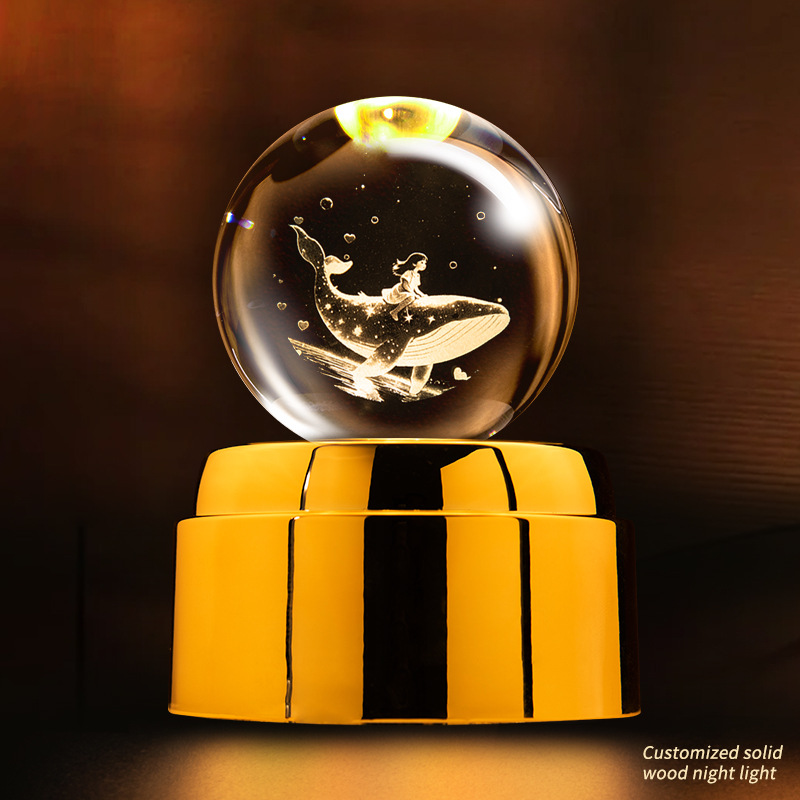 旋转水晶球小夜灯灯具装饰灯具装饰台灯亚克力摆件饰详情图14