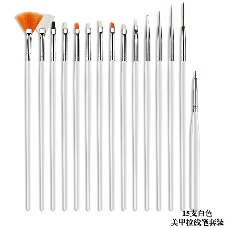 新款美甲拉线笔彩绘笔画花笔15支专业套装批发外贸定做代销加工厂详情3