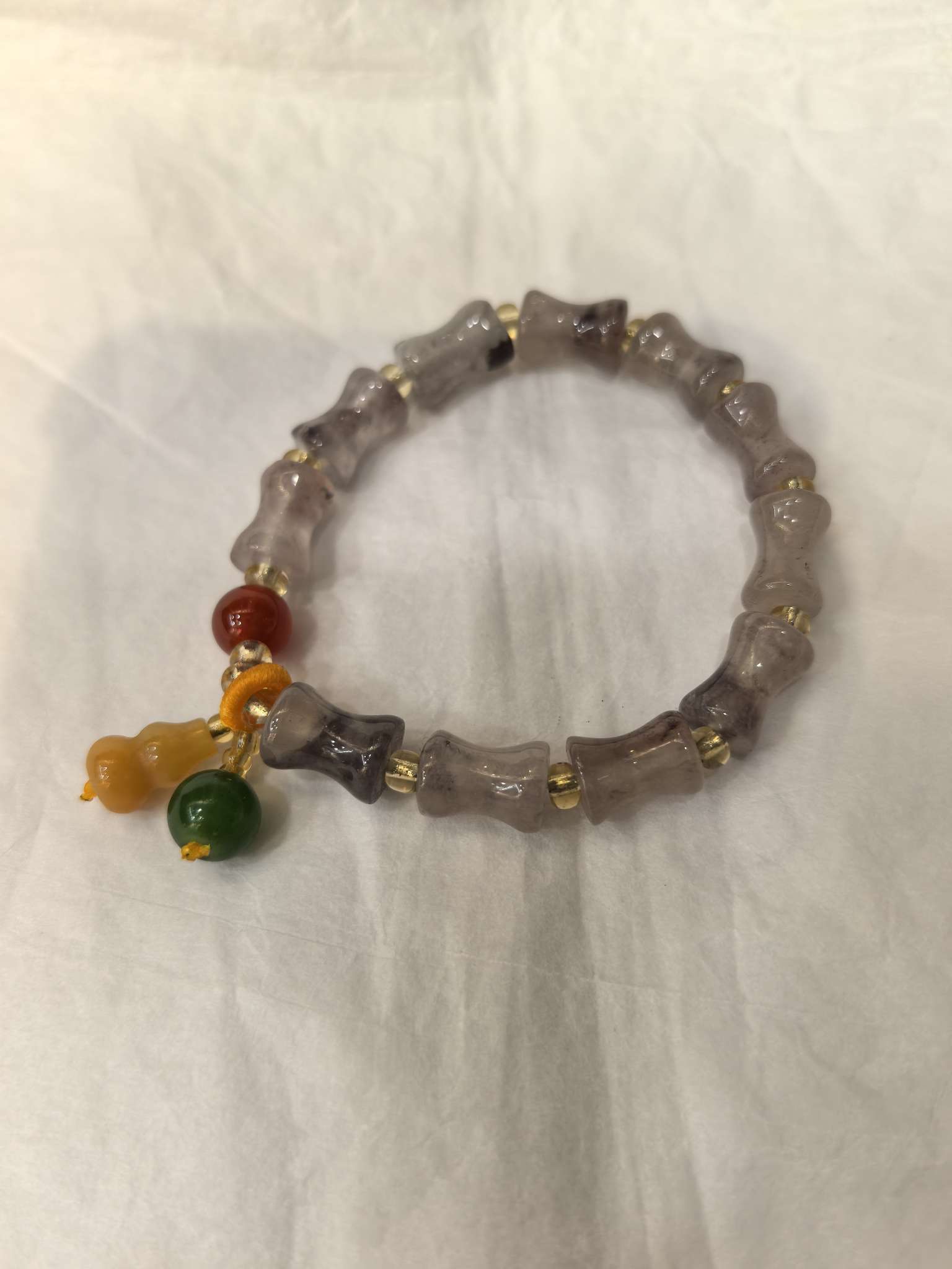 饰品批发流行手串金丝玉竹节手链