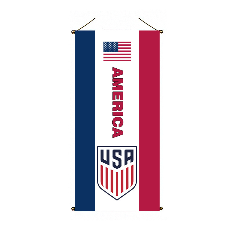 Chuangdong Flag 2026 World Cup fan Products, hanging flags, bar decorations, football event club flags customization in the US, Canada and Mexico details Picture