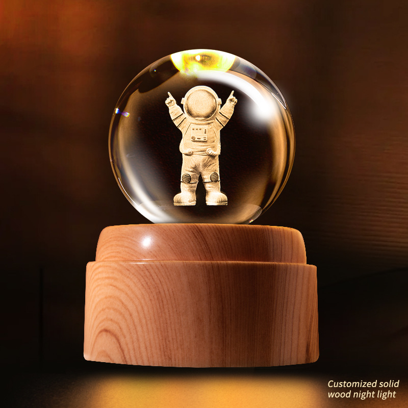 旋转水晶球小夜灯灯具装饰灯具装饰台灯亚克力摆件饰详情图16