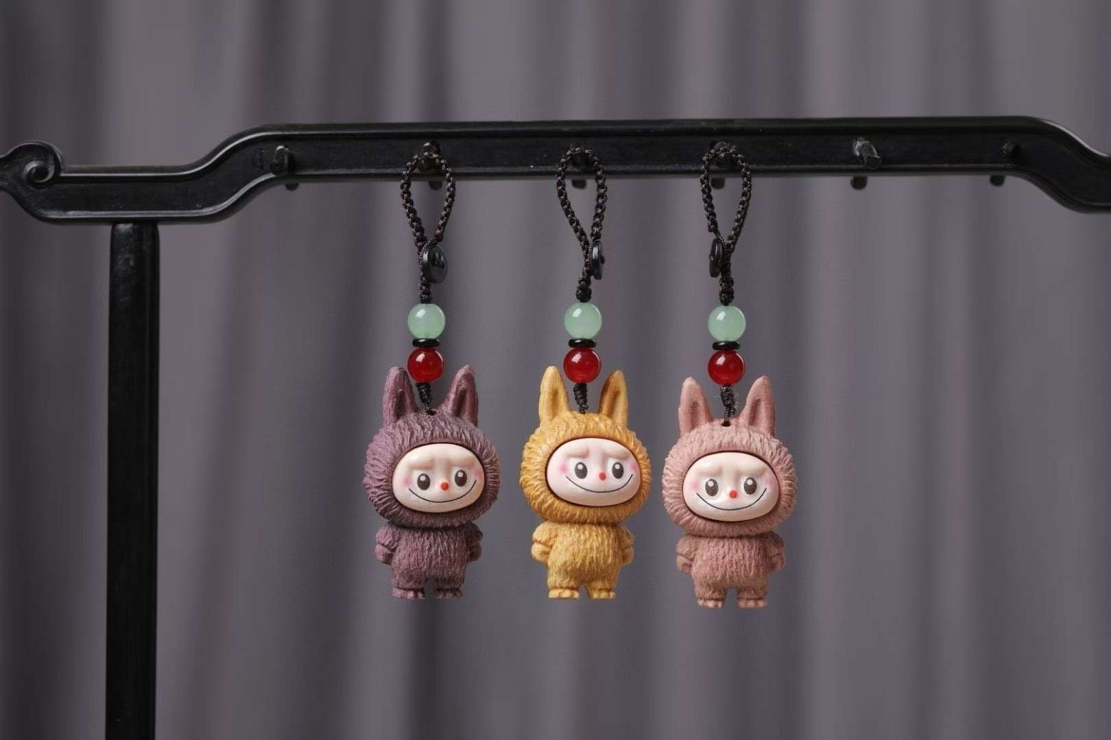 檀木可爱钥匙扣