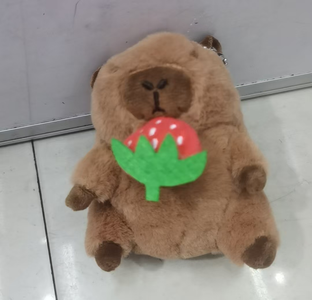 Premium plush toy strawberry bear details Picture