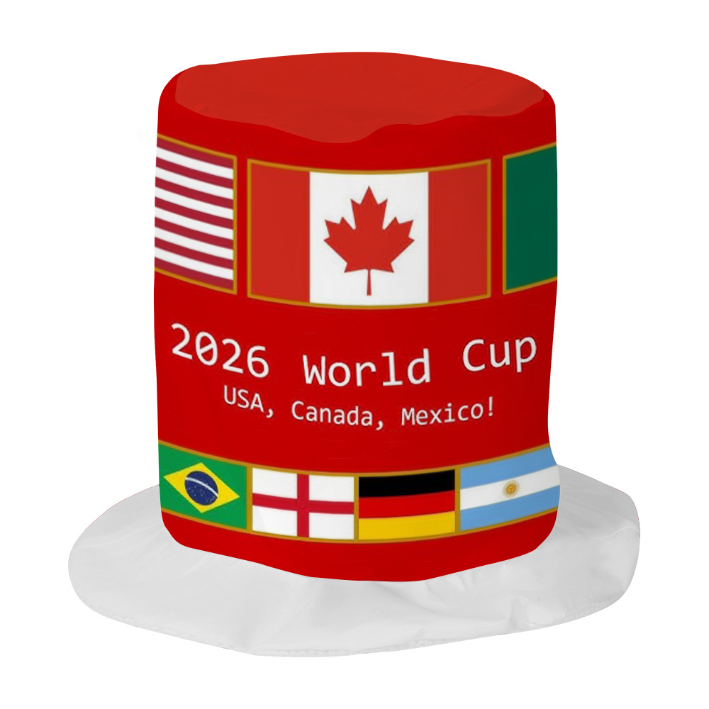 Chuangdong Flag 2026 World Cup fan Supplies Digital printed polyester high hats, cheering props, flag hats customization Item Picture